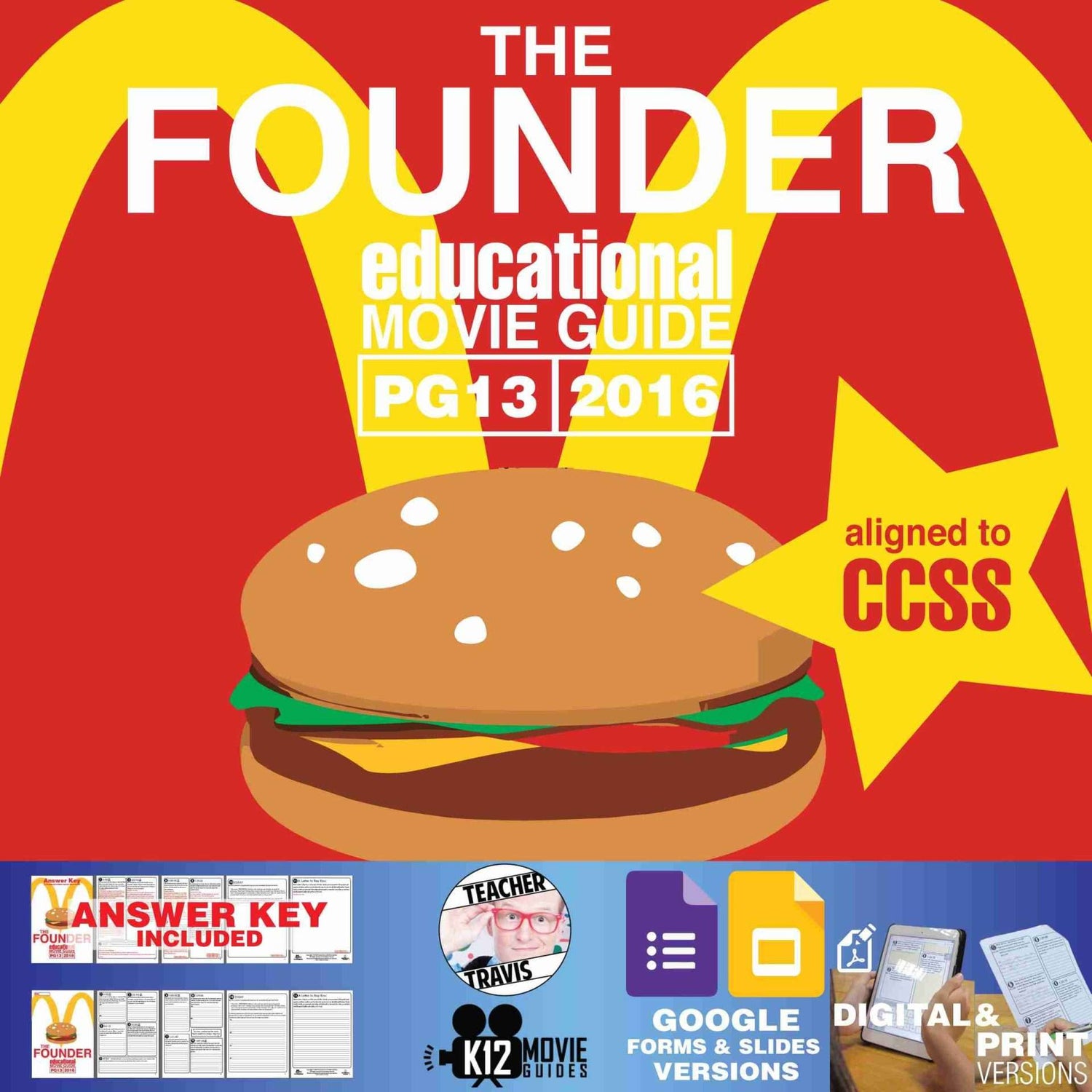 The Founder Movie Guide | Questions | Worksheet | Google Form (PG13 - 2016) Cover