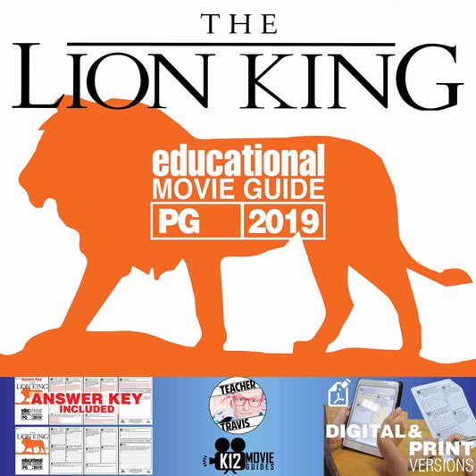 The Lion King *NEW* Movie Guide | Questions | Worksheet (PG - 2019) Cover