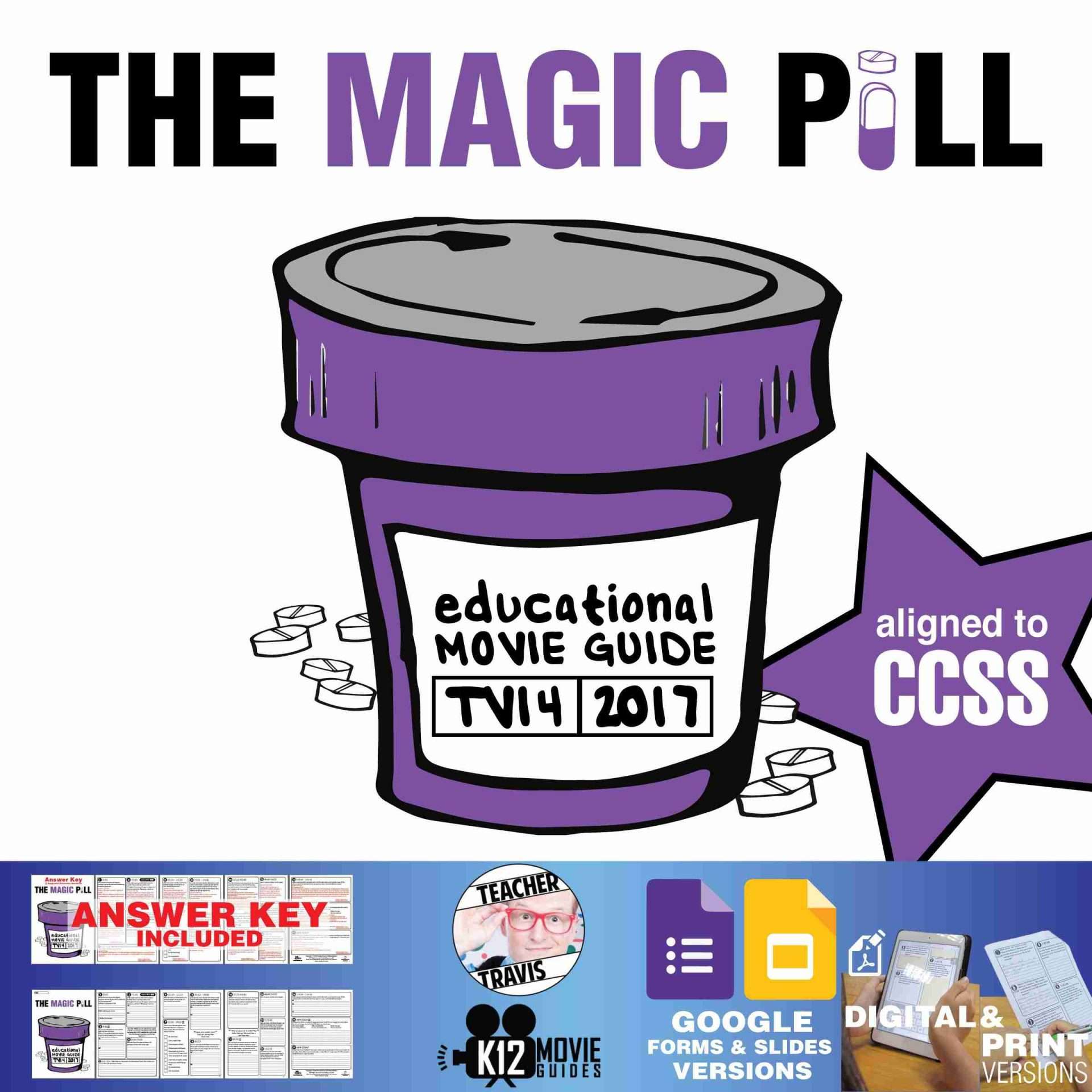 The Magic Pill Movie Guide | Questions | Worksheet | Google Slides (TV14 - 2017) Cover