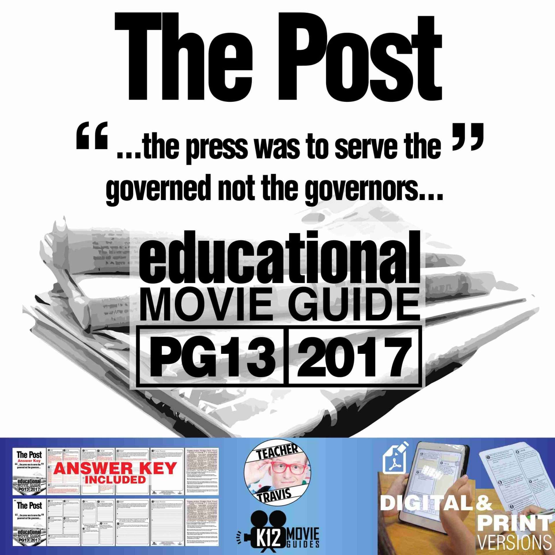 The Post Answer Key The Post Movie Guide Questions & Worksheet | Answer Key – K12MovieGuides