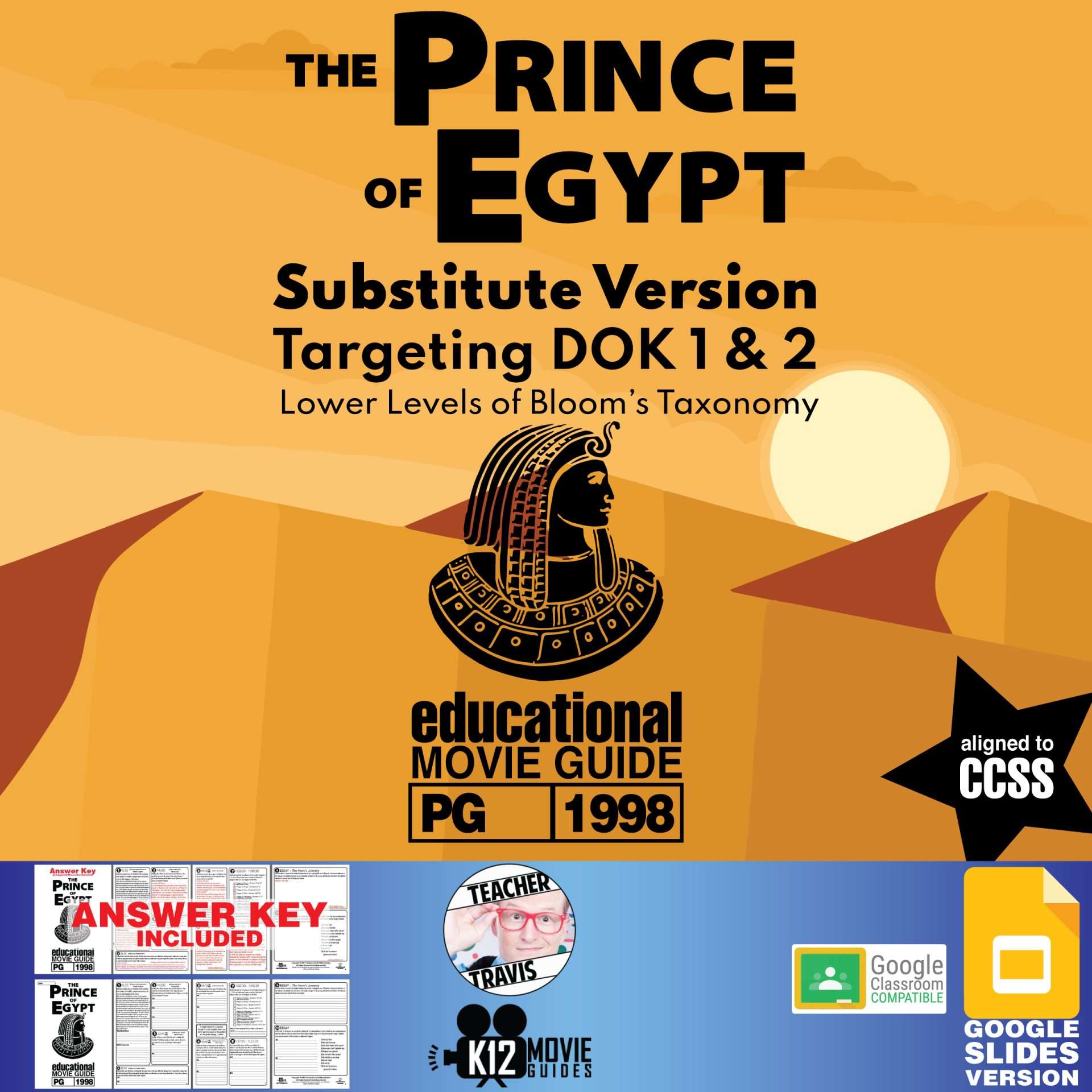 The Prince of Egypt Movie Guide Substitute Version (PG-1998) Cover