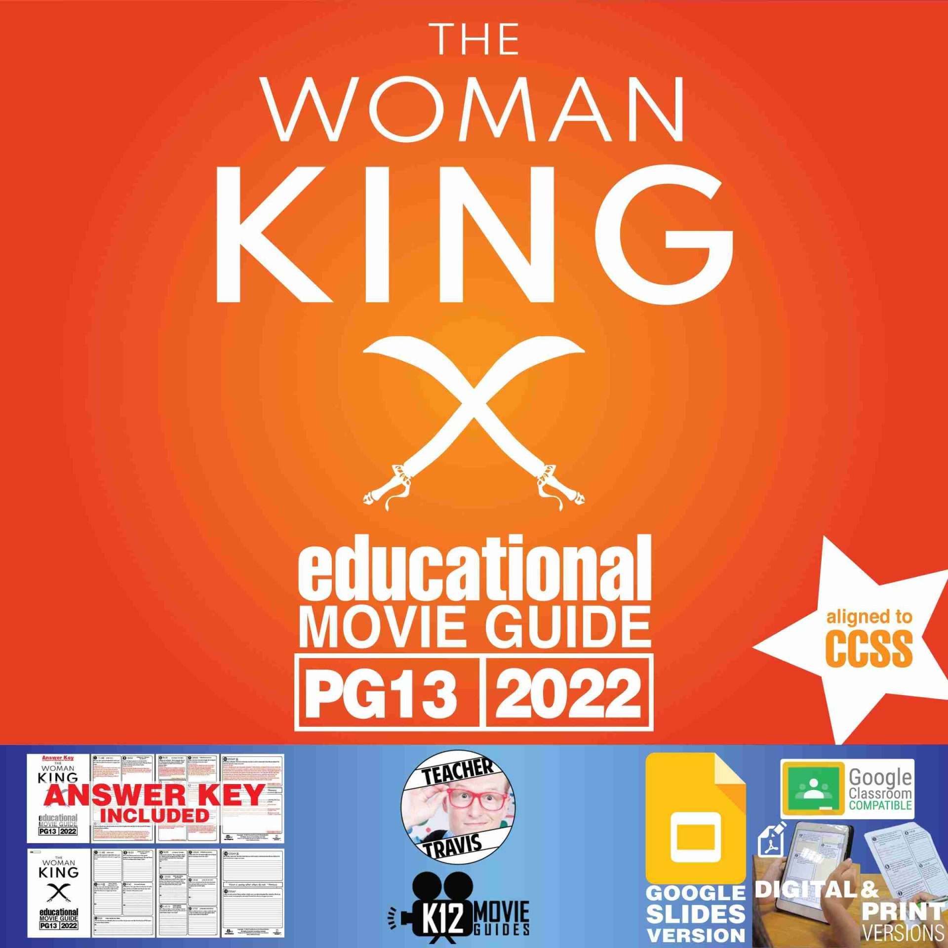 The Woman King Movie Guide | Worksheet | Questions | Google Slides (PG13 - 2022) Cover