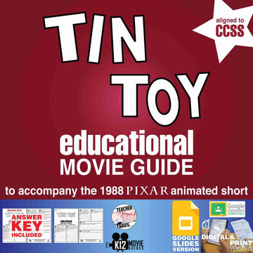 Tin Toy Pixar Short Video Guide | Questions | Worksheet | Google Slides (1988) Cover