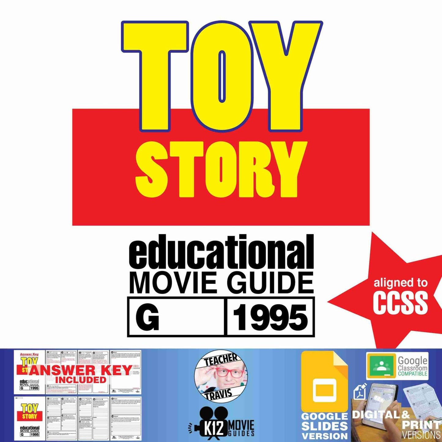 Toy Story Movie Guide | Questions | Worksheet | Google Classroom (G - 1995) Cover