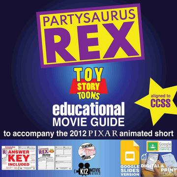 Toy Story Toons: Partysaurus Rex Pixar Short Video Guide | Questions | Worksheet Cover