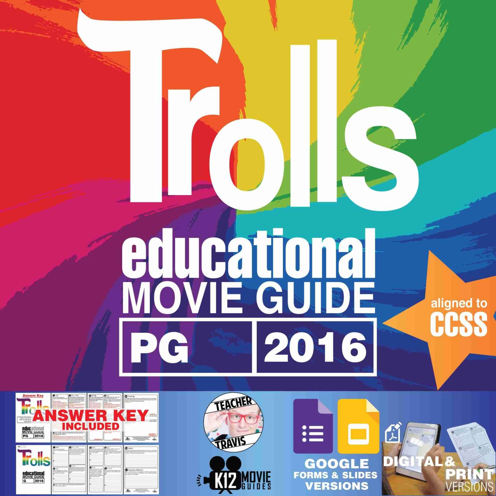 Trolls Movie Guide | Questions | Worksheet | Google Formats (PG - 2016)