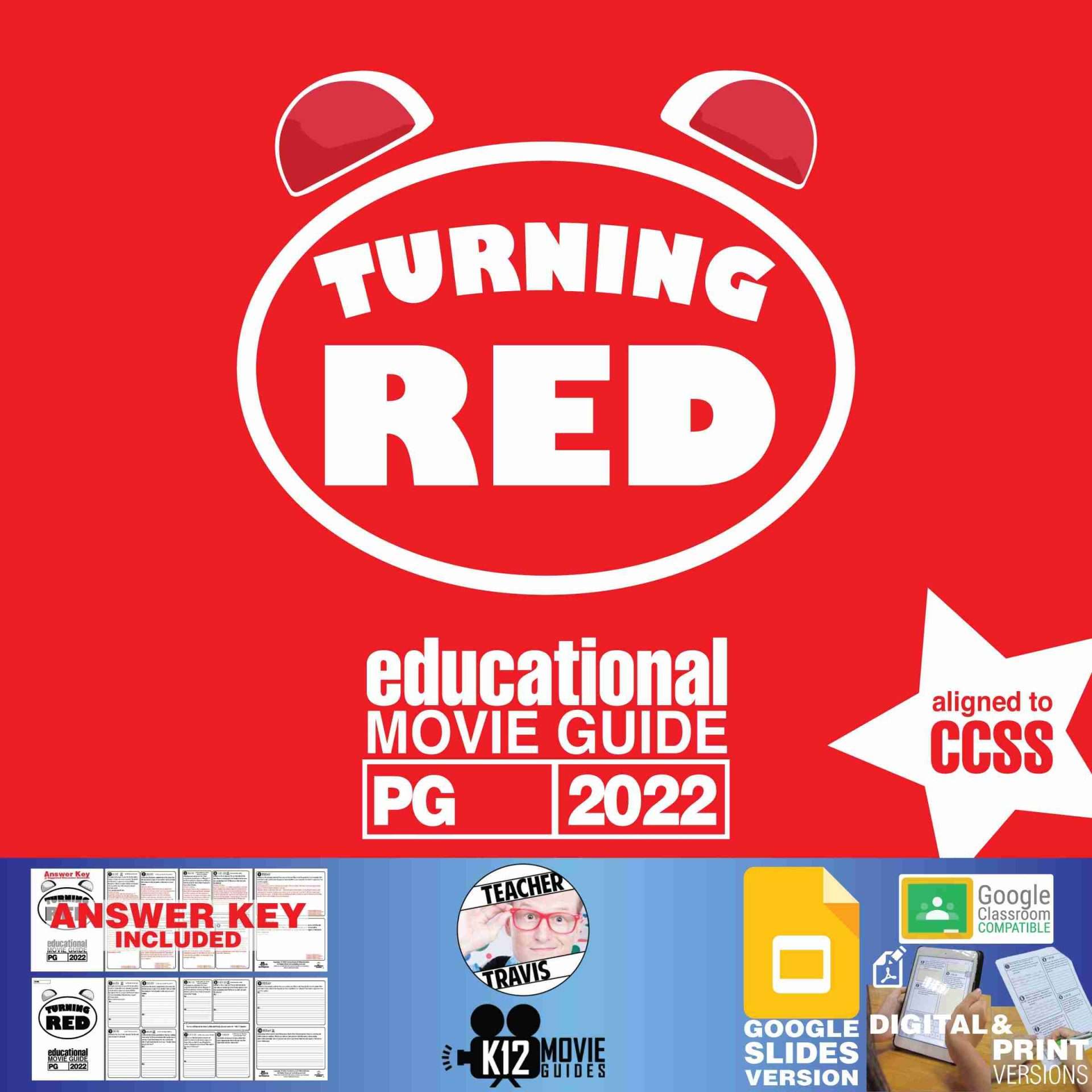 Turning Red Movie Guide | Worksheet | Questions | Google Slides (PG - 2022)