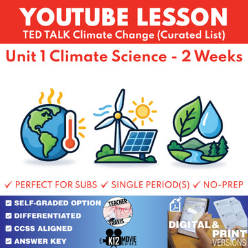 TED Talk Climate Change Unit 1 Climate Science 2-week curriculum cover for grades 9–12
