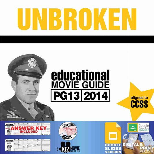 Unbroken Movie Guide | Questions | Worksheet | Google Slides (PG13 - 2014) Cover
