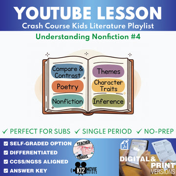 Understanding Nonfiction | Crash Course Kids YouTube Video Lesson | No-Prep