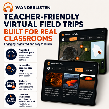 Grand Canyon National Park Virtual Field Trip App Lesson | Audio + Map + Quiz