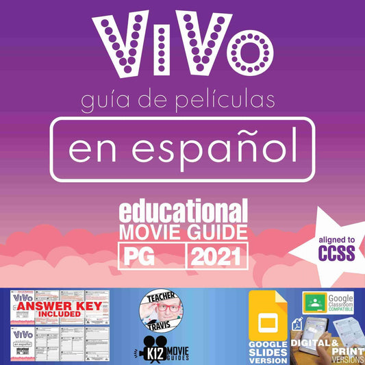 Vivo Movie Guide in Spanish | Español | Google Slides (PG - 2021) Cover