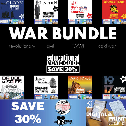 Top 8 War Movie Guide Bundle | Revolutionary War | Civil War | WWI, Cold War