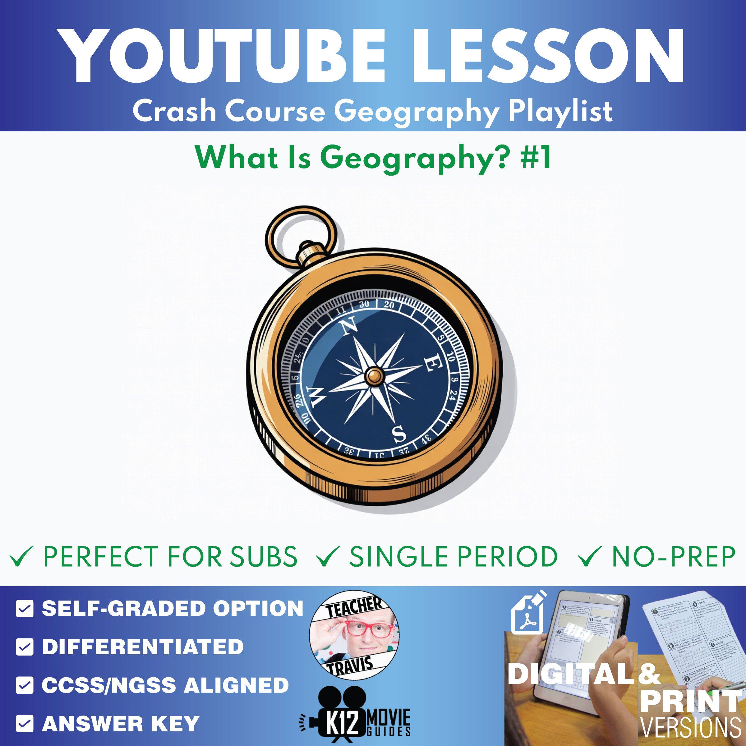 Free Crash Course Geography #1 Video Lesson Worksheet – K12MovieGuides