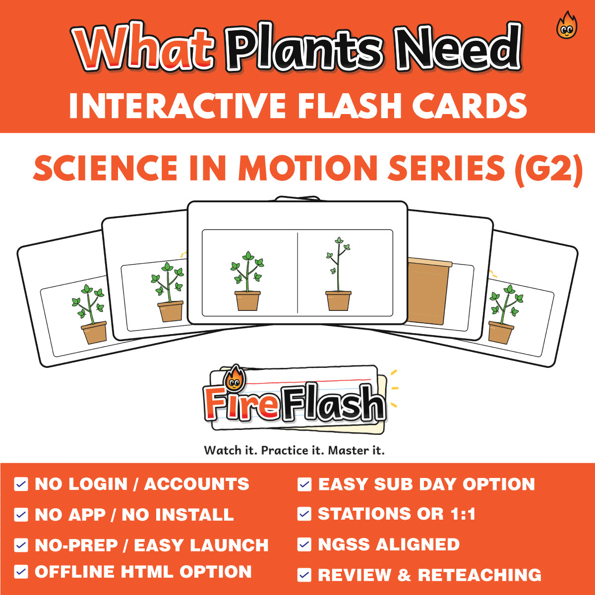 FireFlash | What Plants Need | Grade 2 Animated Science Cards