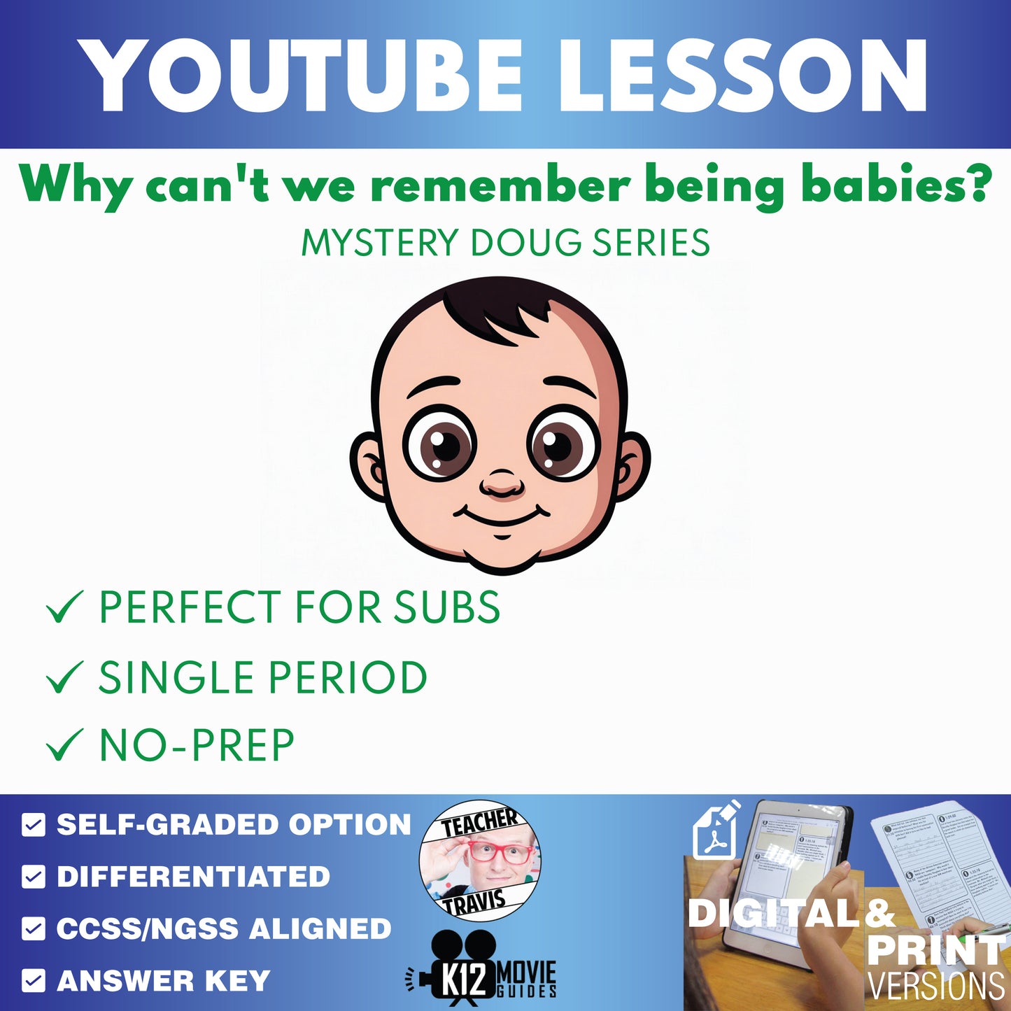 Mystery Doug - Why Can't We Remember Being Babies - YouTube Video Lesson