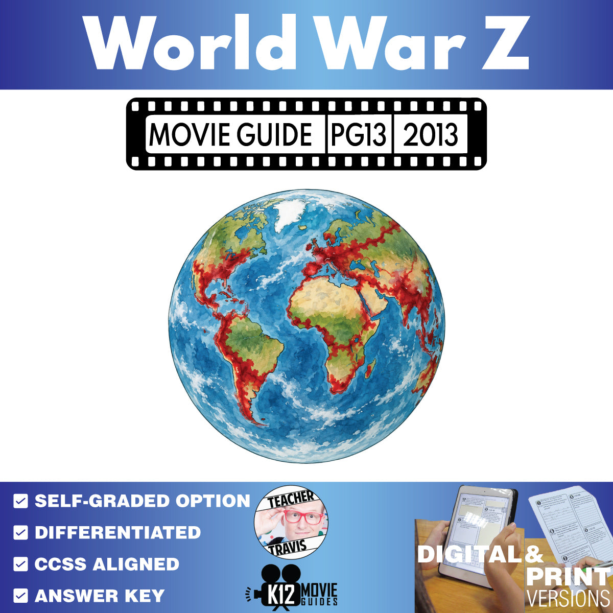 World War Z Movie Guide | Questions & Worksheet (PG-13 - 2013)