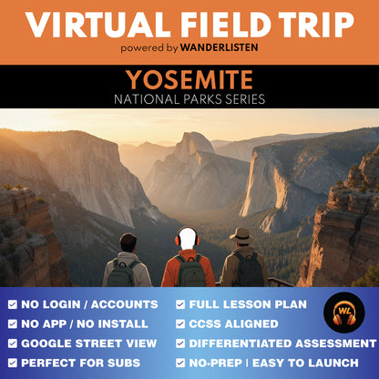 Yosemite National Park Virtual Field Trip App Lesson | Audio + Map + Quiz