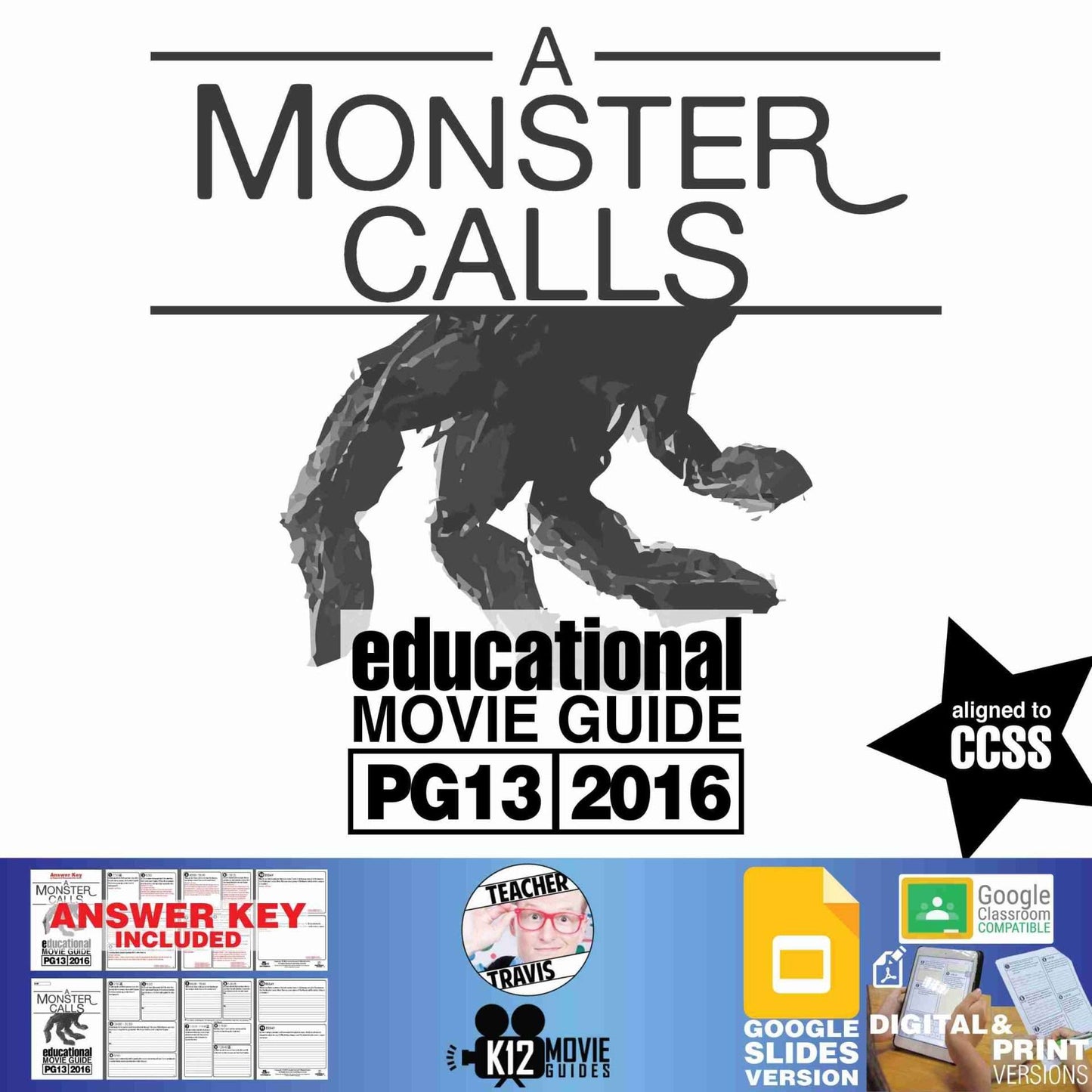 A Monster Calls Movie Guide | Questions | Worksheet | Google Slide (PG13 - 2016) Cover