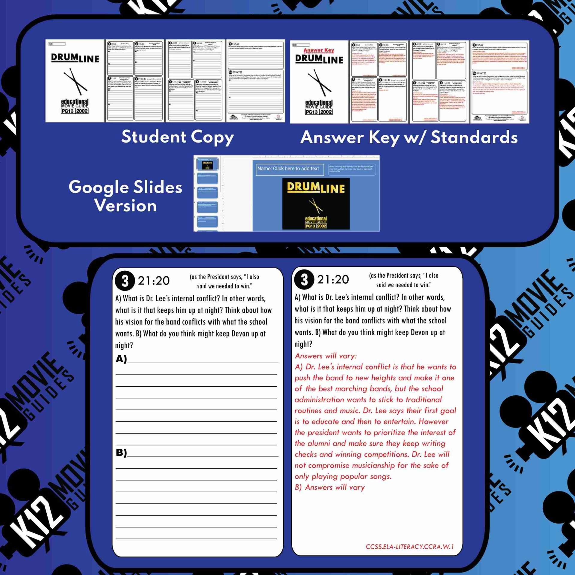 Drumline Movie Guide | Viewing Worksheet | Questions (PG13 - 2002) Sample