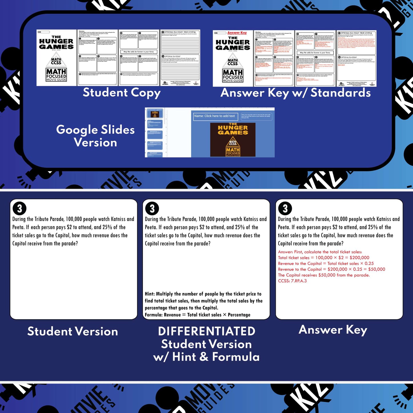 The Hunger Games (2012) Math Focused Movie Guide Sample