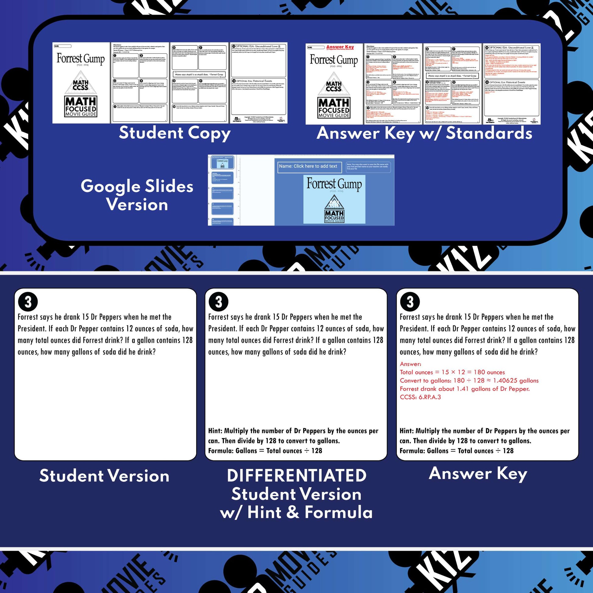 Forrest Gump Math Focused Movie Guide Sample