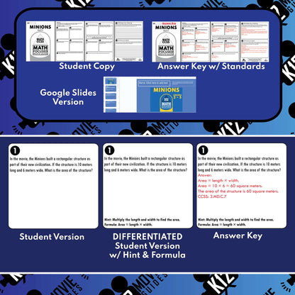 Minions Math Movie Guide Questions | Grades 3~5 Sample