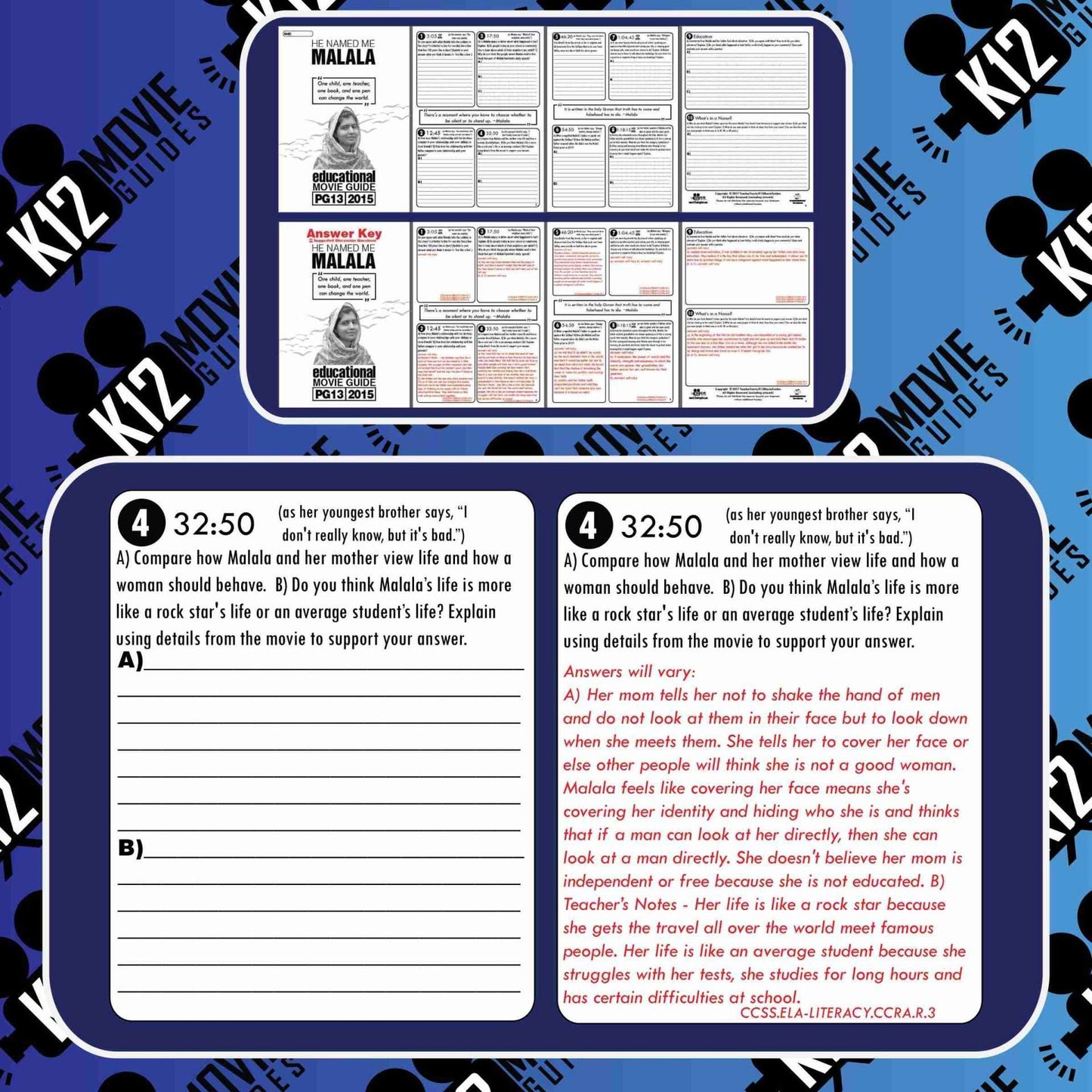 He Named Me Malala Movie Guide | Questions | Worksheet (PG13 - 2015) Free Sample